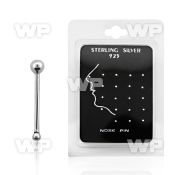 u43qm2 display pack 20 pcs of silver 925 nose bone 1 5mm plain nose piercing