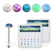 u45ks box w silver 925 nose bone 2 5mm round synthetic opals nose piercing