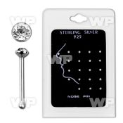 u4a1m2 display pack 20 pcs of silver 925 nose bone 1 5mm round nose piercing