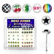 u4bifz box w silver 925 nose bone various logo sexy star che nose piercing