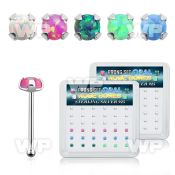 u4m5k box w silver 925 nose bone prong set 2mm round synthetic nose piercing