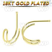 u4q6hi 18kgold finish 925 silver nose pin double wire curved