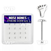 u4qdrey box w silver 925 nose bone plain silver foot shaped tops nose piercing