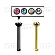 u4r3 ion plated surgical steel nose bone 1mm round clear crys nose piercing