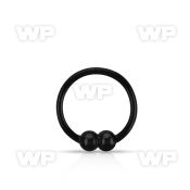 ua3zzm black plated silver 925 nose ring double 2mm fixed ball nose piercing