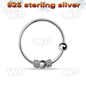 uaee silver 925 nose ring balinese wire design 2mm fixed nose piercing