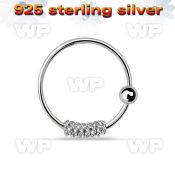 uake silver 925 nose ring twisted wire design 2mm fixed bal nose piercing