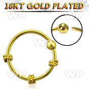 uaklai 18k gold plated silver 925 nose ring triple twisted wir nose piercing