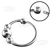 uakt silver 925 nose ring 3mm fixed ball between two small nose piercing