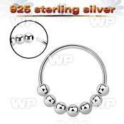 uazl sterling silver nose hoop w seven fixed 2mm balls 
