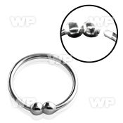 uazz silver 925 nose ring double 2mm fixed balls outer diam nose piercing