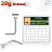 ub6kpf6 steel nose pins round clear crystal tops