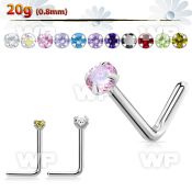ubga implant grade steel nose stud 1.5mm and 2mm round cz