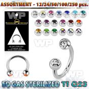 ublk487 eo gas sterilized piercing titanium g23 circular barbell 3mm