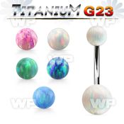 ubn2opg titanium g23 belly banana w 5 8mm synthetic opal balls