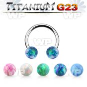 ucbop6 titanium g23 circular barbell w 6mm synthetic opal balls