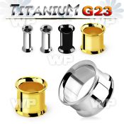 udpg high polished titanium g23 double flare flesh tunnel
