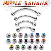 um4uc40 surgical steel nipple banana 4mm bezel set balls