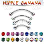 um4uc4s surgical steel nipple banana 5mm bezel set balls
