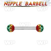 umdasa surgical steel nipple barbell 1 6mm 5mm ball ferido glue nipple piercing
