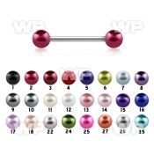 ummas steel nipple straight bar pearl balls 5mm