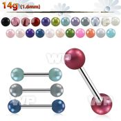 ummas steel nipple straight bar pearl balls 5mm