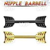 umr3xl ion plated surgical steel nipple barbell 1 6mm casted nipple piercing