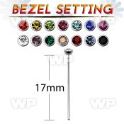 un64ks 17mm unbent surgical steel l shaped nose stud 2 5mm round nose piercing