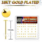 unjfzai box w silver 925 un bent nose stud real 18 gold plating nose piercing