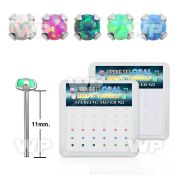 unm5es box w 36 pcs of silver fish tail unbend l shaped nose nose piercing