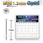 unms6f box silver bend it nose stud w 1.2mm clear set crystal