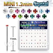 unmsjf box silver bend it nose stud w 1.2mm prong set crystal