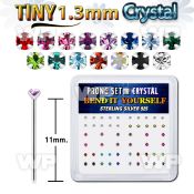 unmyjf box w silver 925 bend it nose studs tiny 1 25mm prong nose piercing