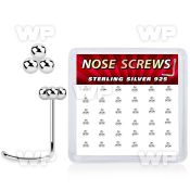 uor3qzy 925 silver nose screws triple balls