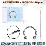 uset07 piercing kit titanium g23 circular barbells needle