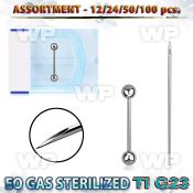 uset11 piercing kit titanium g23 tongue barbells needles.