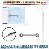 uset13 piercing kit titanium g23 nipple barbell needles