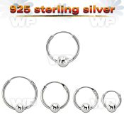 vbcr16m 925 silver ball closure earrings (1.2mm) with 4mm ball