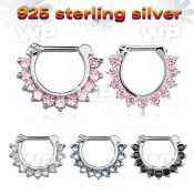 vsepc16 925 silver septum clicker 1.2mm small prong set cz stone