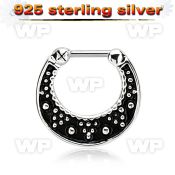 vsepfb16 silver septum clicker w black accent w 1 2mm closure bar
