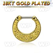 vsepfg16 gold plated silver septum clicker w 1.2mm closure bar
