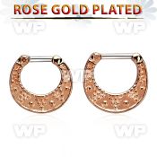 vsepfr14 silver septum clicker w real rose gold plating 14g