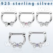 vsepk14 high hanging 925 silver septum clicker 16mm w bow