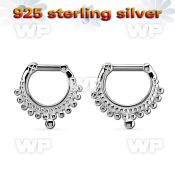 vsepm14 silver septum clicker 14g w small balls