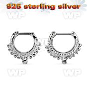 vsepm16 silver septum clicker 14g w small balls