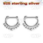 vsepn14 silver septum clicker 14g w big balls