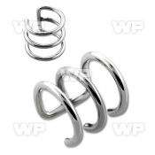 w6dz surgical steel fake helix clip triple ring