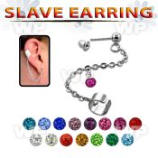 wa1bey steel fake slave helix clip dangling 5mm ball ferido glue belly piercing