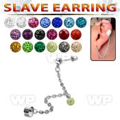 wa1bey steel fake slave helix clip dangling 5mm ball ferido glue belly piercing