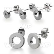 wada1 high polish surgical steel fake cheater flesh tunnel ear ear lobe piercing